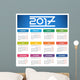 Calendar 2017 design with abstract blue geometric background Wall Mural
