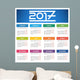 Calendar 2017 design with abstract blue geometric background Wall Mural
