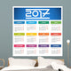 Calendar 2017 design with abstract blue geometric background Wall Mural