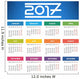 Calendar 2017 design with abstract blue geometric background Wall Mural