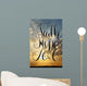 Faith, hope, love. Inspirational and motivational quote. Modern brush calligraphy. Words about God. Sky, clouds, sun, rays.Hand drawing lettering. Wall Mural