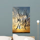 Faith, hope, love. Inspirational and motivational quote. Modern brush calligraphy. Words about God. Sky, clouds, sun, rays.Hand drawing lettering. Wall Mural