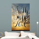 Faith, hope, love. Inspirational and motivational quote. Modern brush calligraphy. Words about God. Sky, clouds, sun, rays.Hand drawing lettering. Wall Mural