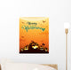 Spooky halloween night with pumpkins. Poster. Wall Mural