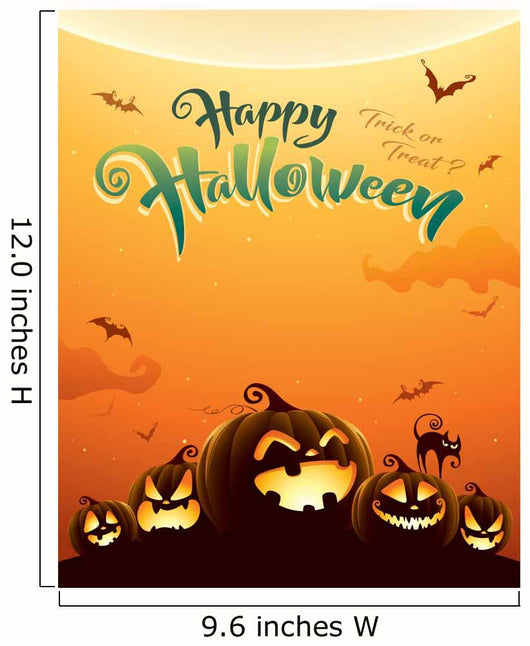 Spooky halloween night with pumpkins. Poster. Wall Mural