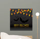 HALLOWEEN Vector Card with Bats, a Spider and Bunting Wall Mural