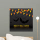 HALLOWEEN Vector Card with Bats, a Spider and Bunting Wall Mural