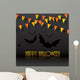 HALLOWEEN Vector Card with Bats, a Spider and Bunting Wall Mural