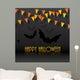 HALLOWEEN Vector Card with Bats, a Spider and Bunting Wall Mural