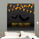 HALLOWEEN Vector Card with Bats, a Spider and Bunting Wall Mural
