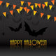 HALLOWEEN Vector Card with Bats, a Spider and Bunting Wall Mural