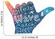 Watercolor style surfer shaka hand silhouette with white hand drawn lettering Wall Decal
