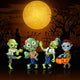 Zombies party cartoon Halloween costumes in graveyard Wall Mural