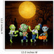 Zombies party cartoon Halloween costumes in graveyard Wall Mural