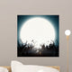 Halloween illustration - gloomy forest Wall Mural