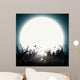Halloween illustration - gloomy forest Wall Mural