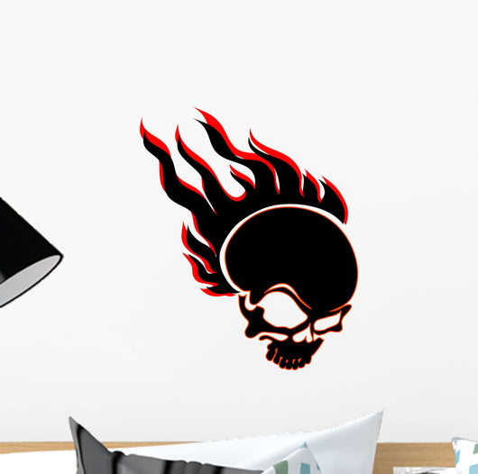 illustration of burning skull Wall Decal