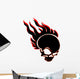 illustration of burning skull Wall Decal