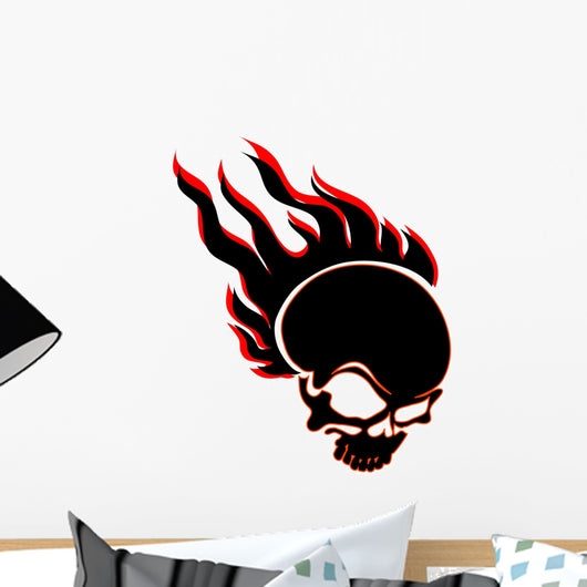 illustration of burning skull Wall Decal