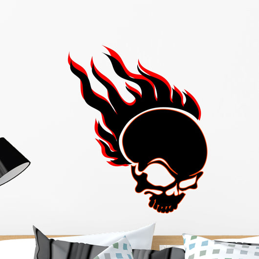 illustration of burning skull Wall Decal