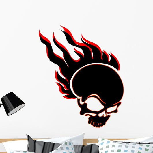 illustration of burning skull Wall Decal