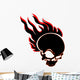 illustration of burning skull Wall Decal