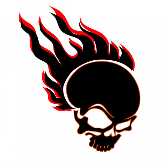 illustration of burning skull Wall Decal