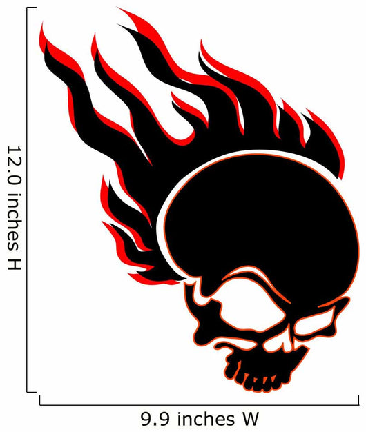 illustration of burning skull Wall Decal