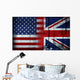 American and British Flag Wall Mural