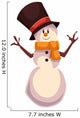 Happy snowman in a black cylinder and orange scarf, cartoon vector illustration isolated on white background. Drawing of snowman, traditional winter character, Christmas decoration element Wall Decal