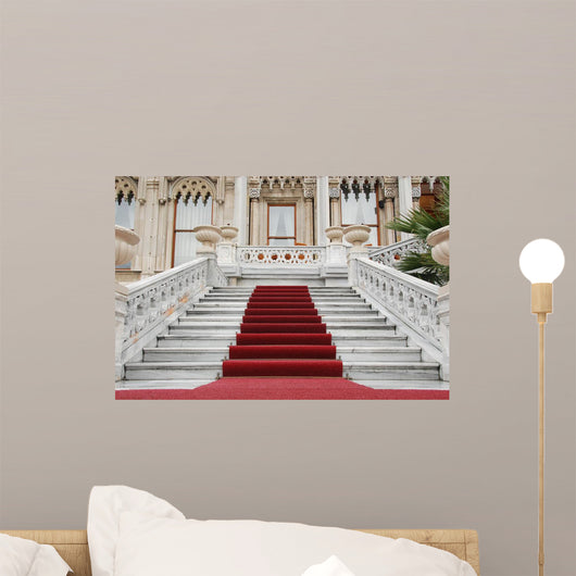 Red Carpet and Marble Staircase Wall Mural