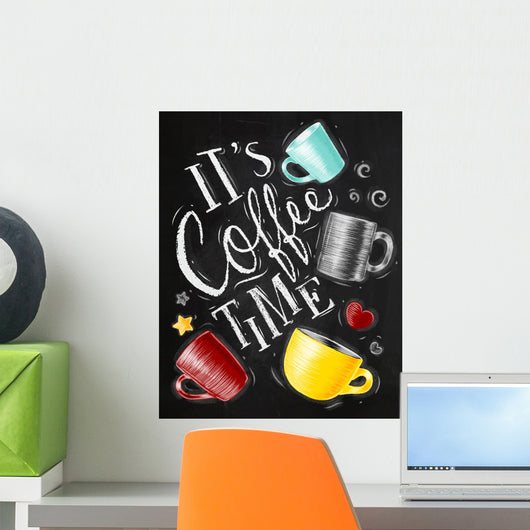 Poster coffee time chalk Wall Mural