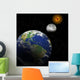 earth, sun, moon Wall Mural