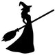 Young witch with a broom silhouette Wall Decal