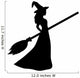 Young witch with a broom silhouette Wall Decal