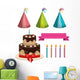 Birthday Elements Party Celebrate Wall Decal Sticker Set