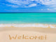 Word Welcome on Beach Wall Mural