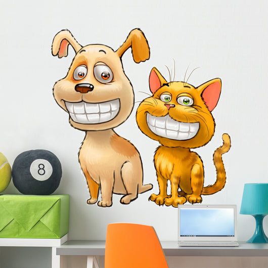 Puppy and kitten Wall Decal