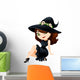 Cute Cartoon Halloween Witch Wall Decal