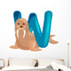letter W with animal walrus for kids abc education in preschool. Wall Decal