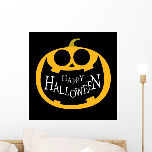 pumpkin jack o lantern icon, vector Wall Mural