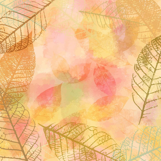 Vector autumn banner design, with frame of skeleton leaves Wall Mural