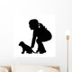 Vector Silhouette Girl Wall Decal Design 1