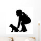 Vector Silhouette Girl Wall Decal Design 1
