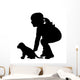 Vector Silhouette Girl Wall Decal Design 1