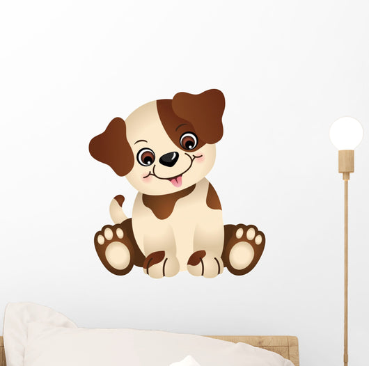 Cute dog sitting
 Wall Decal