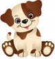 Cute dog sitting
 Wall Decal