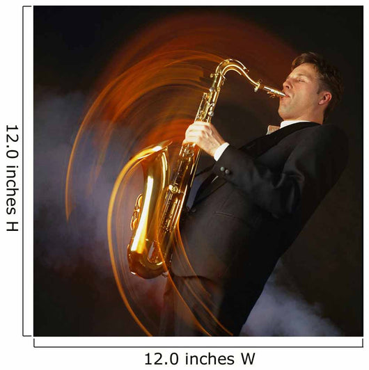 Man Playing Saxophone Wall Decal Design 1