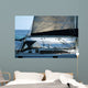 sailboat with a whale splash in background Wall Mural