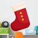 Red Christmas sock icon in cartoon style isolated on white background vector illustration Wall Decal